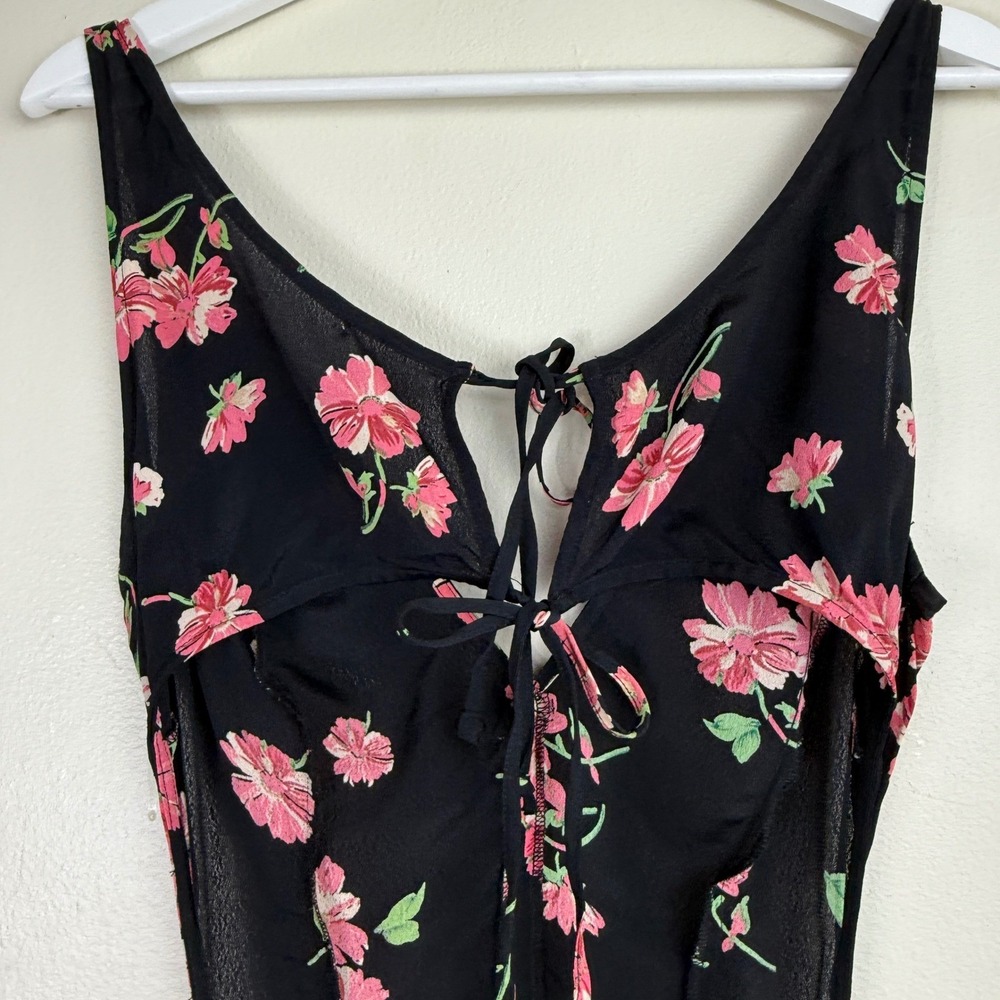 Reformation Womens Dark Floral Back Cutout Midi Dress Size 4 Romantic Cottage - Picture 5 of 10